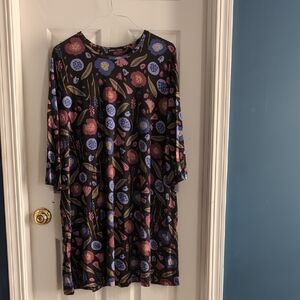 Gudrun Sjoden Floral Long Sleeve Dress - Black, Blue, Pink